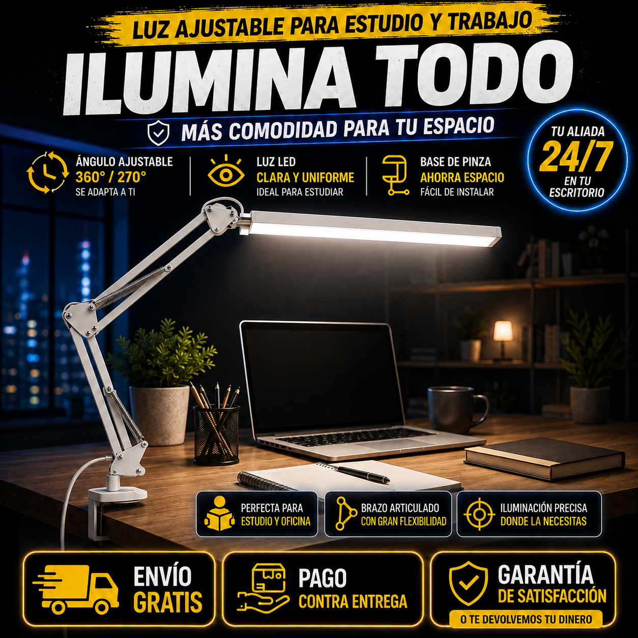🔦 LumiArm - Luz LED Flexible para Escritorio y Home Office