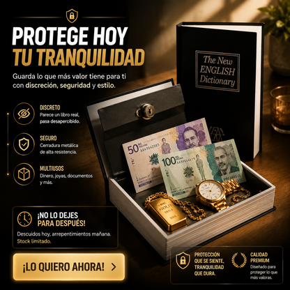 🕵️ Parece un Libro, pero Protege | Libro Caja Fuerte 🔐